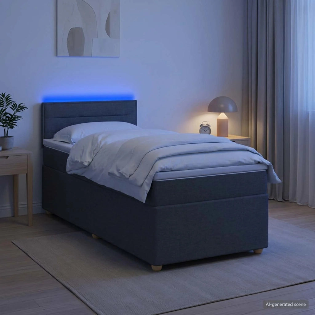 Letto box spring con materasso Grigio Scuro 80 x 200 cm Tessuto 3452283
