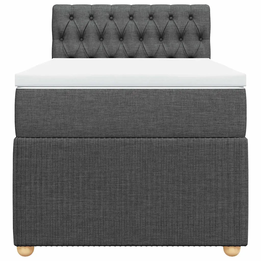 Giroletto a Molle con Materasso Grigio Scuro 90x200 cm Tessuto 3287347
