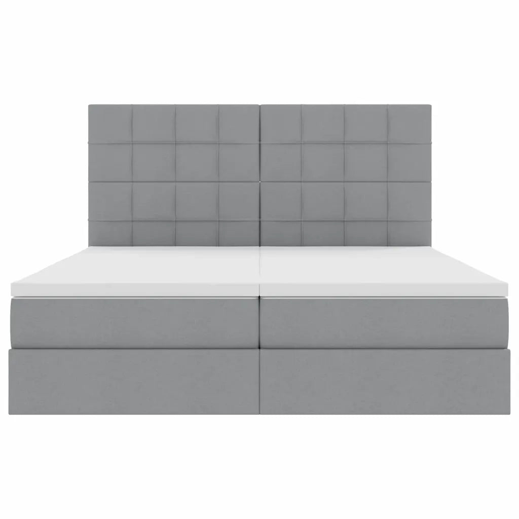 Letto con Contenitore con materasso Grigio chiaro 200 x 200 cm 3372203
