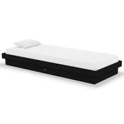 Letto singolo | Letto per adulti | Giroletto in Legno Massello Nero 75x190 cm Small Single
