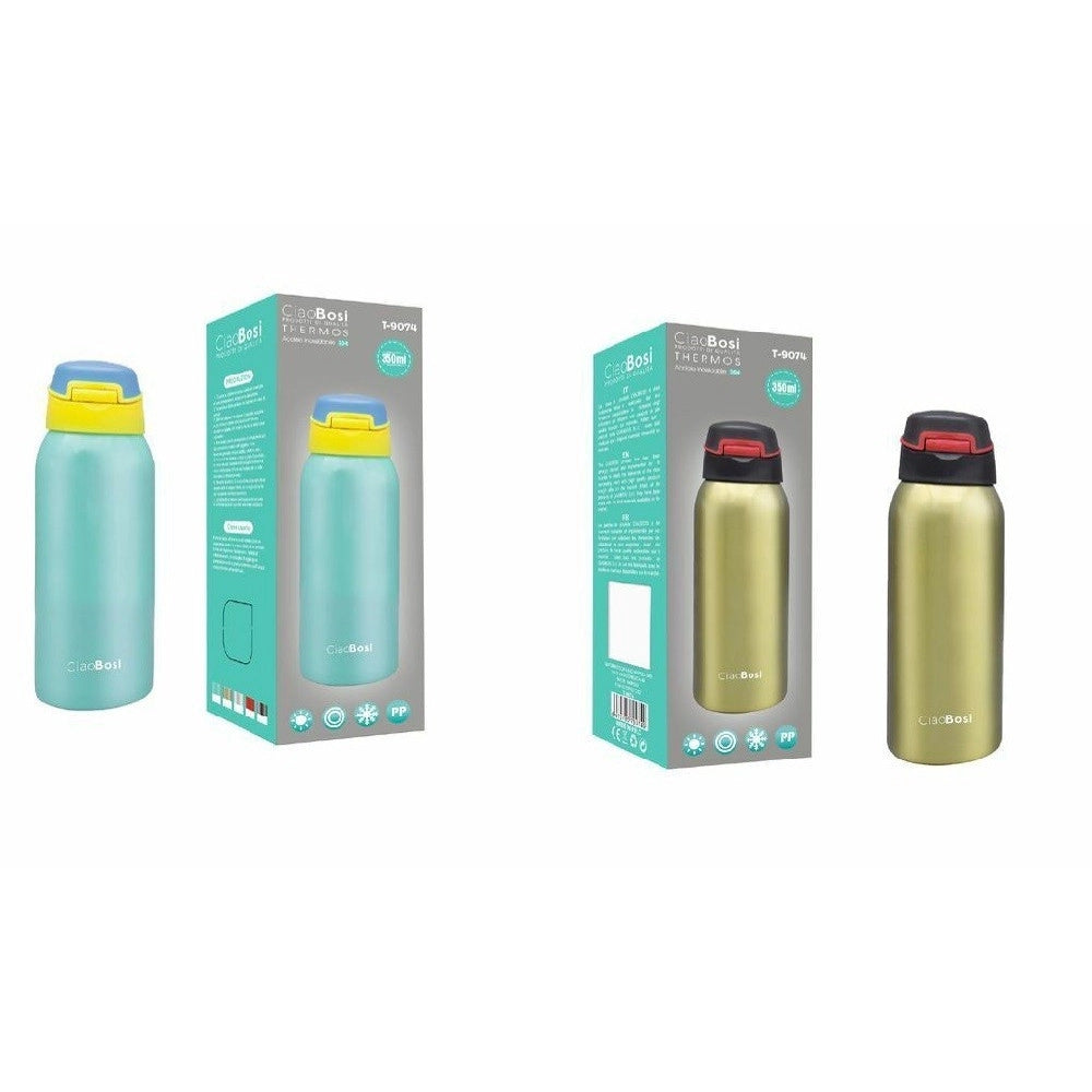 Trade Shop - Thermos Acciaio Termos 350 Ml Bottiglia Borraccia Termica Porta Vivande Tx-9074 -