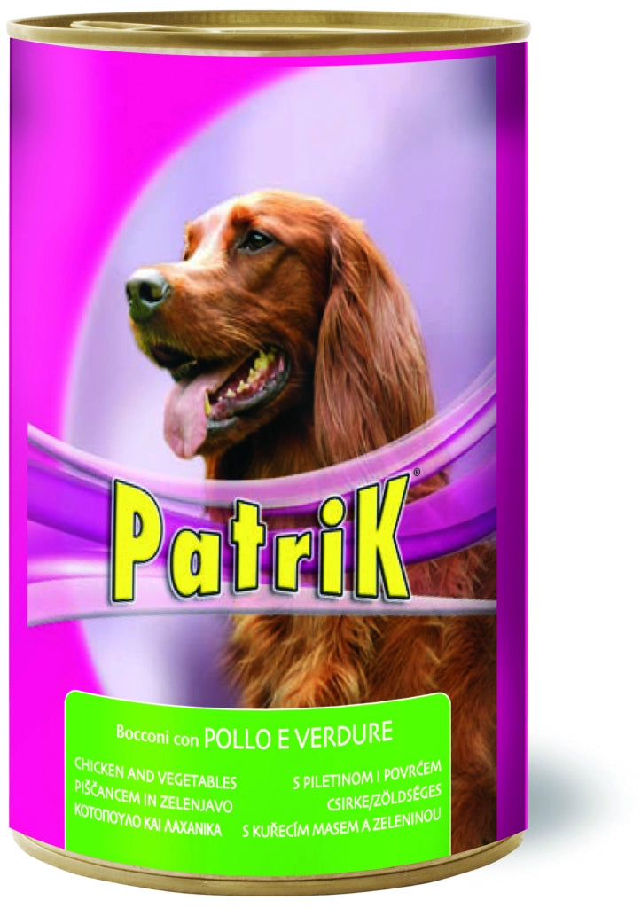 Bocconi per Cani ''Patrik'' Gusto Pollo e Verdure Gr. 1250 12 Pezzi Morando