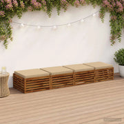 Cuscini per Sedia in 4 Pezzi SOEST 4 pz 100% Poliestere Beige 944728