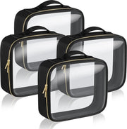 Set di contenitori per igienica acqua resistente - Nero - Set di 4 - Viaggi - PVC - 25*22*3.5cm