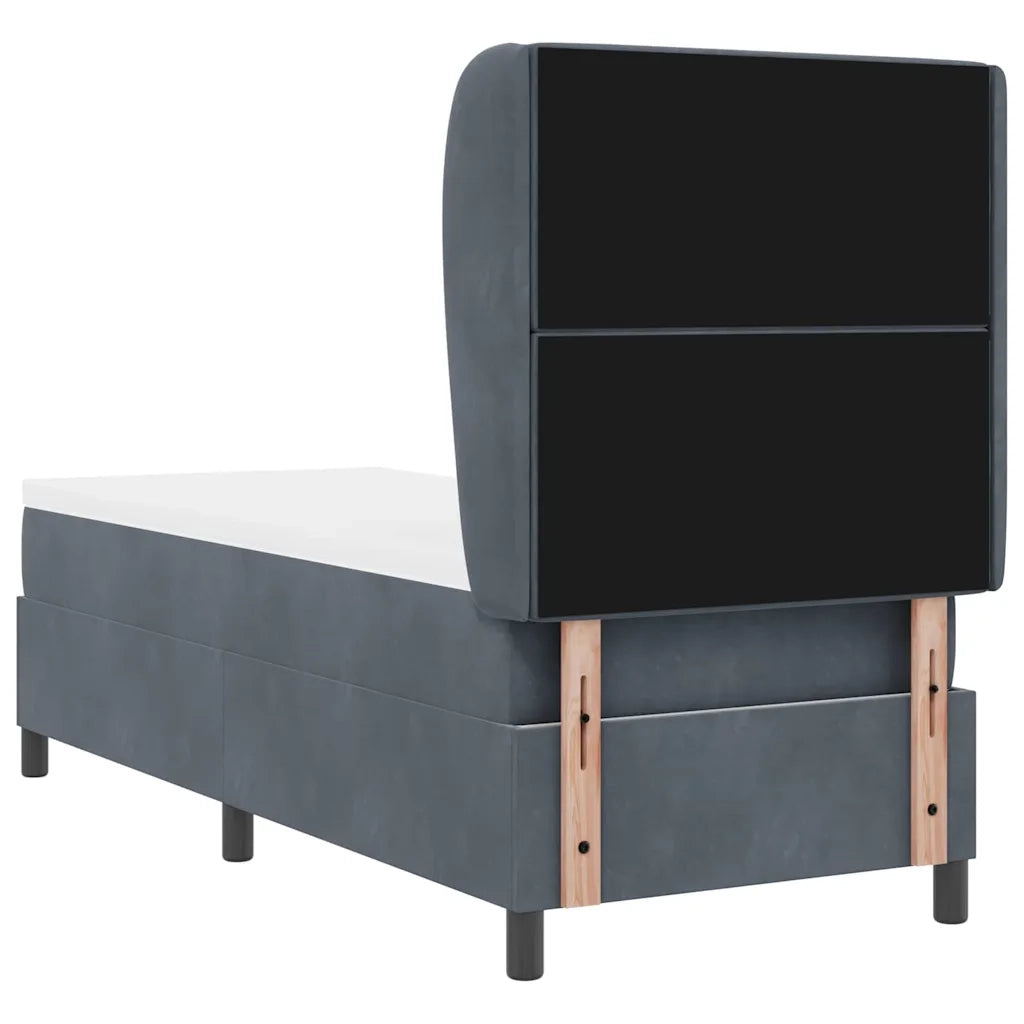 Letto a molle con materasso Grigio scuro 200 x 80 cm Velluto 3340845