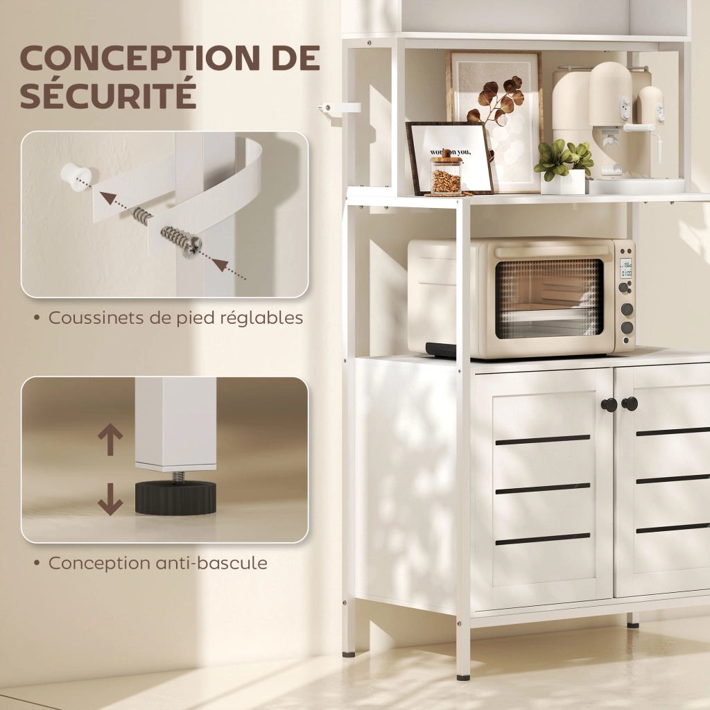 Armadio da cucina con mensola microonde ¨C Minimal ¨C bianco 80x42x171cm