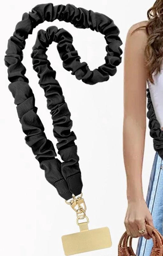 Lanyard per cellulare, compatibile con la maggior parte degli smartphone, lanyard per badge cellulare e chiavi (nero, 50 pollici)