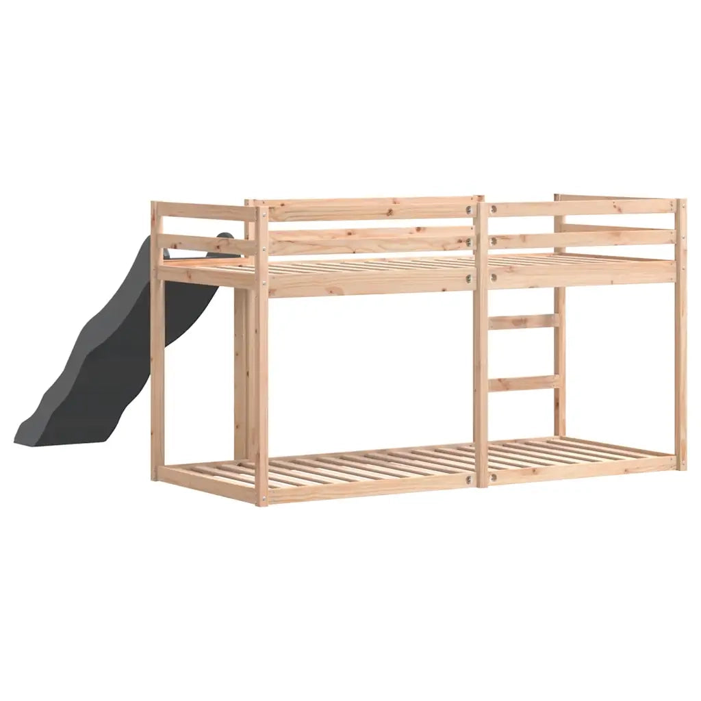 Letto a Castello Scivolo e Scala 90x190 cm Legno Massello Pino 3284245