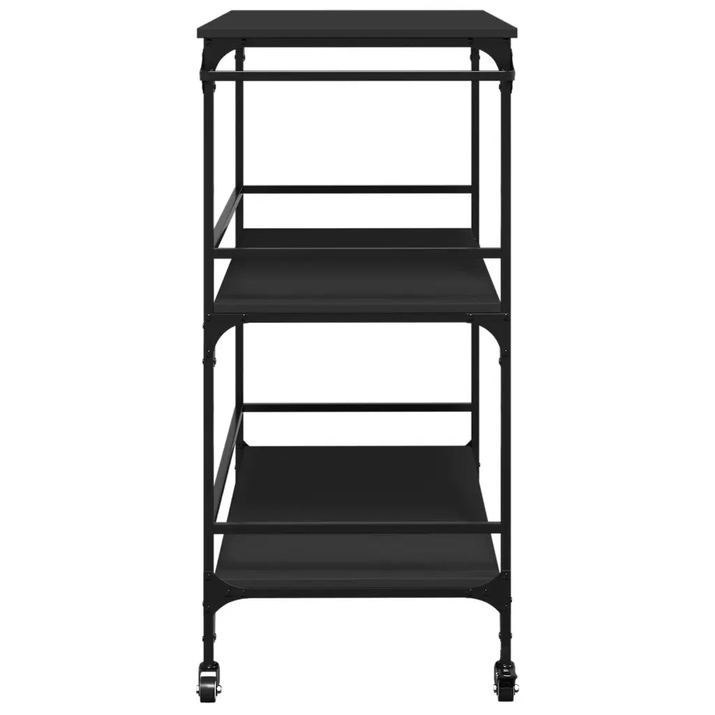 Carrello da Cucina Nero 100,5x50x105 cm in Legno Multistrato 842331