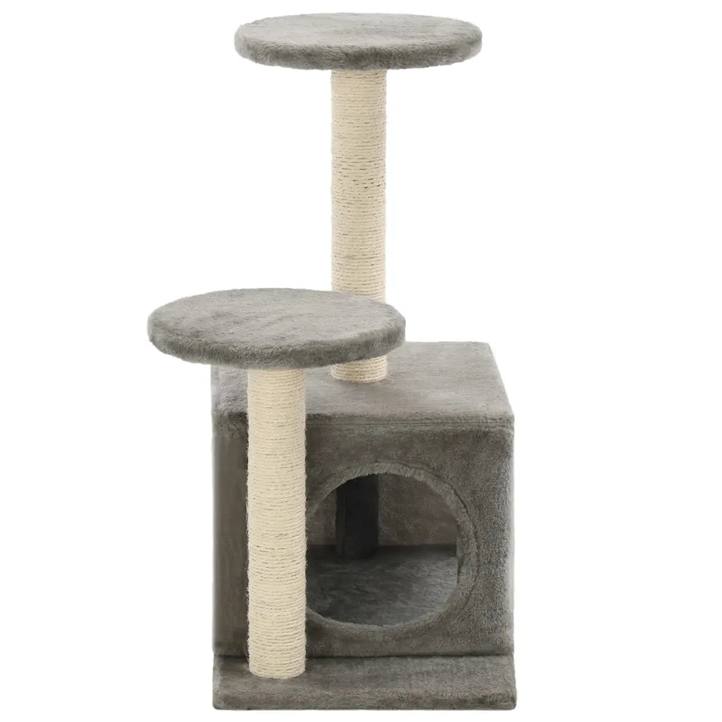 Albero per Gatti con Pali Tiragraffi in Sisal 60 cm Grigio 170517