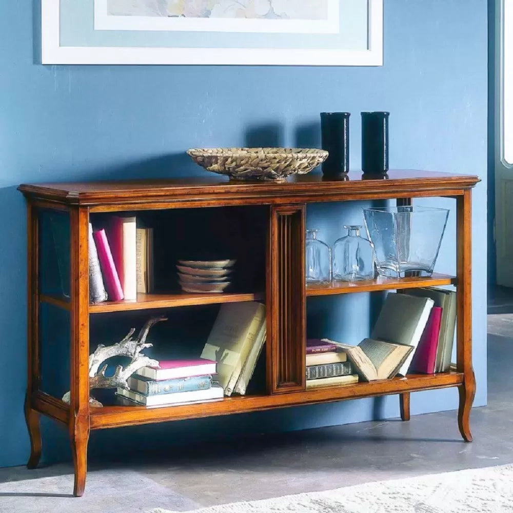 Libreria etagere classica in legno finitura bassano l.135 p.40 h.80 - Mobili 2G
