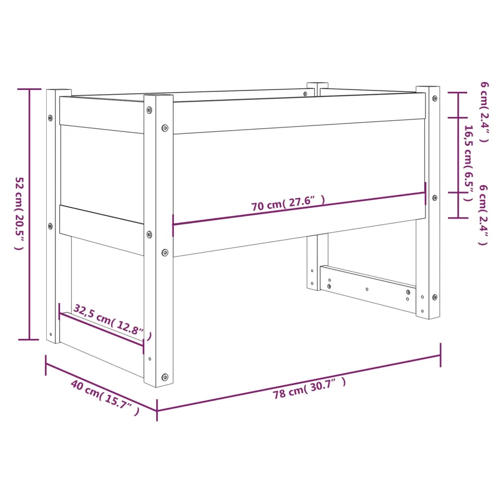Fioriera Marrone Ambra 78x40x52 cm in Legno Massello di Pino 822120