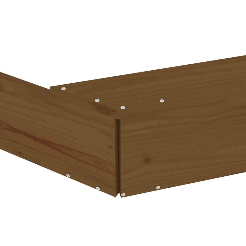 Sabbiera per bambini area giochi da giardino esterna con sedute ottagonali legno massello di pino marrone 02_0041537