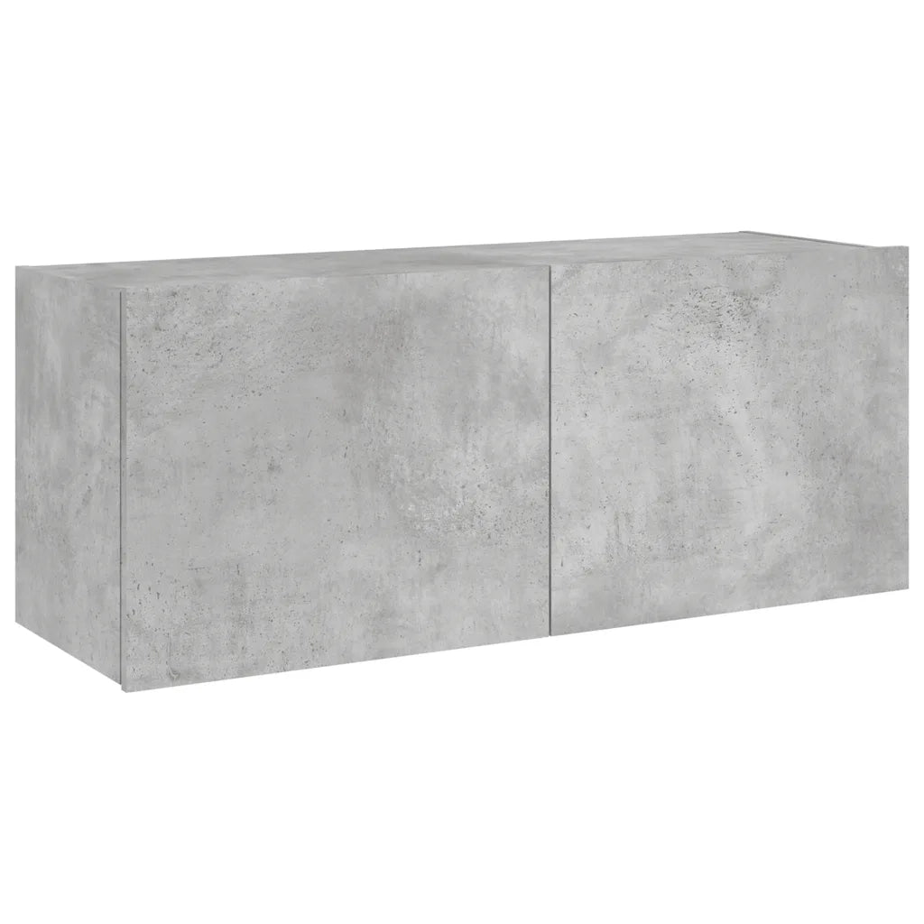 Mobile TV a Parete con Luci LED Grigio Cemento 100x35x41 cm 837326