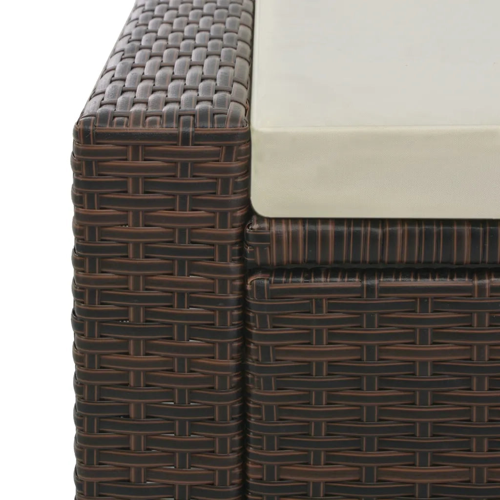 Lettino Prendisole Doppio in Polyrattan Marrone cod mxl 59419