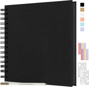 Album di foto in cartoncino - 80 pagine - nero - 24x24cm