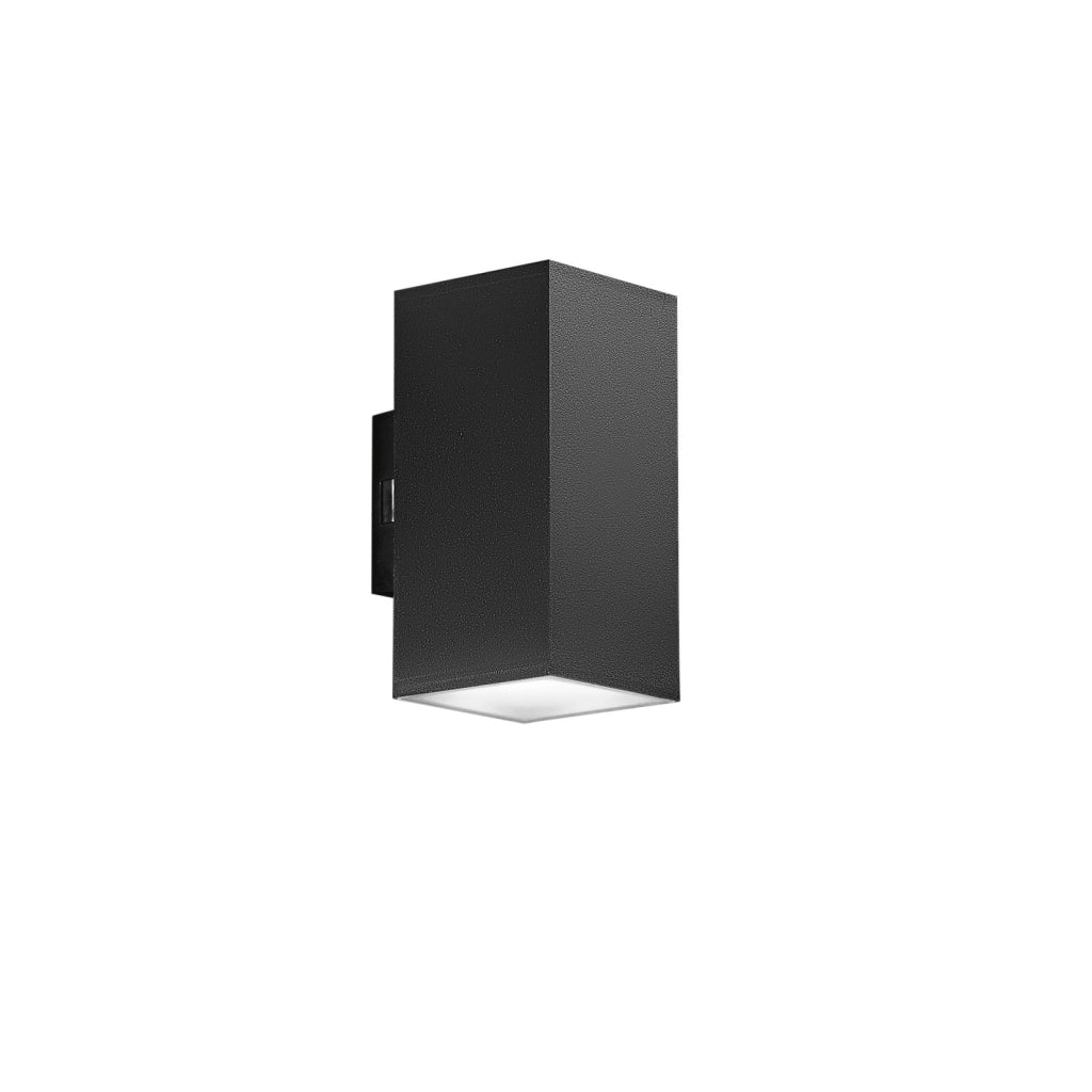 APPLIQUE BIEMISSIONE LED POLO NERA QUADRATA 16W 1960LM CCT 3000K / 4000K IP65 7,8X9,9X16CM