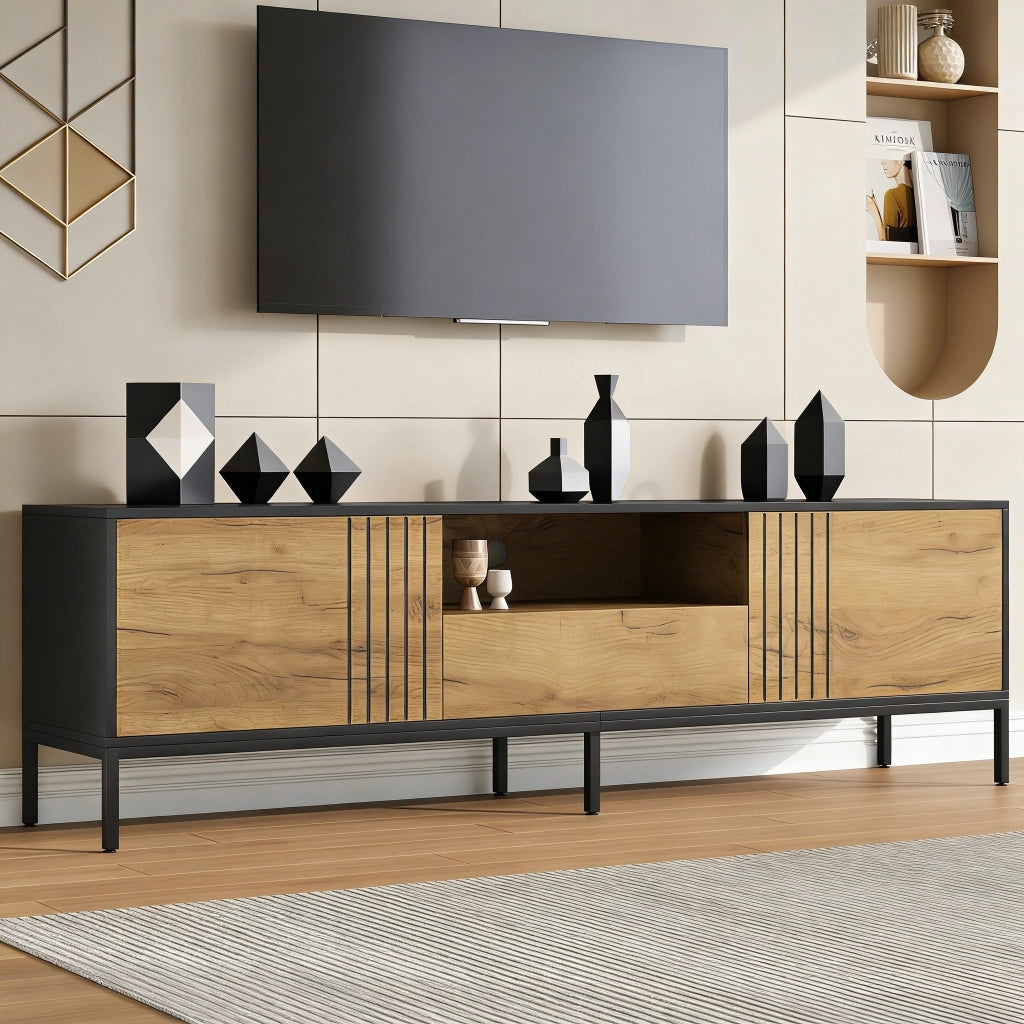Cassettiera TV in truciolato colore rovere lunghezza 170 cm