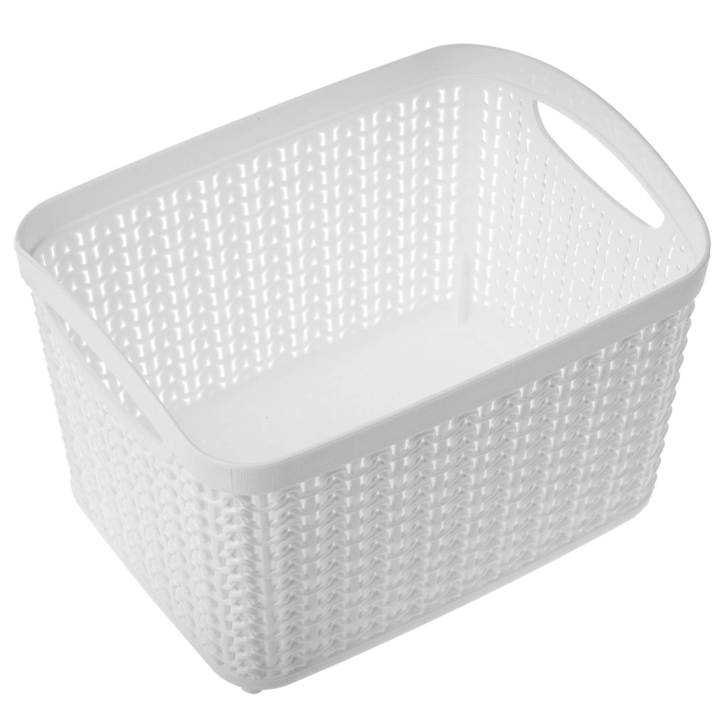 Contenitore portaoggetti KADAX da 3,3 litri, cestino organizer in plastica bianca