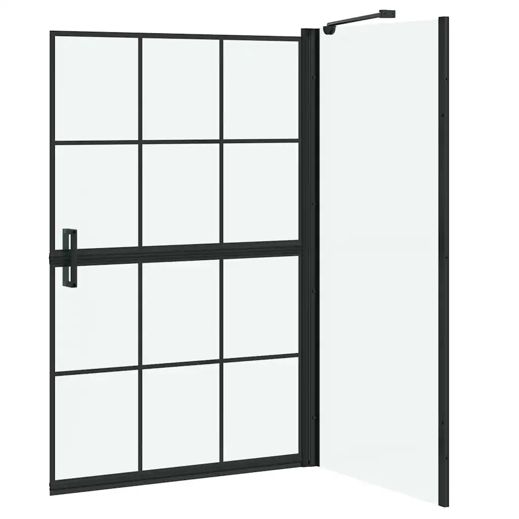 Schermo per Bagno e Doccia Nero e trasparente 80 x 68 x 128 cm 42018553