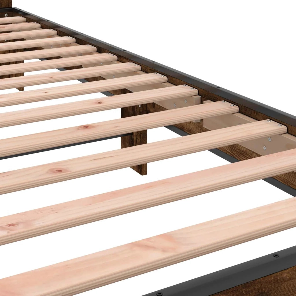 Struttura letto con testata Rovere Fumo 80 x 200 cm