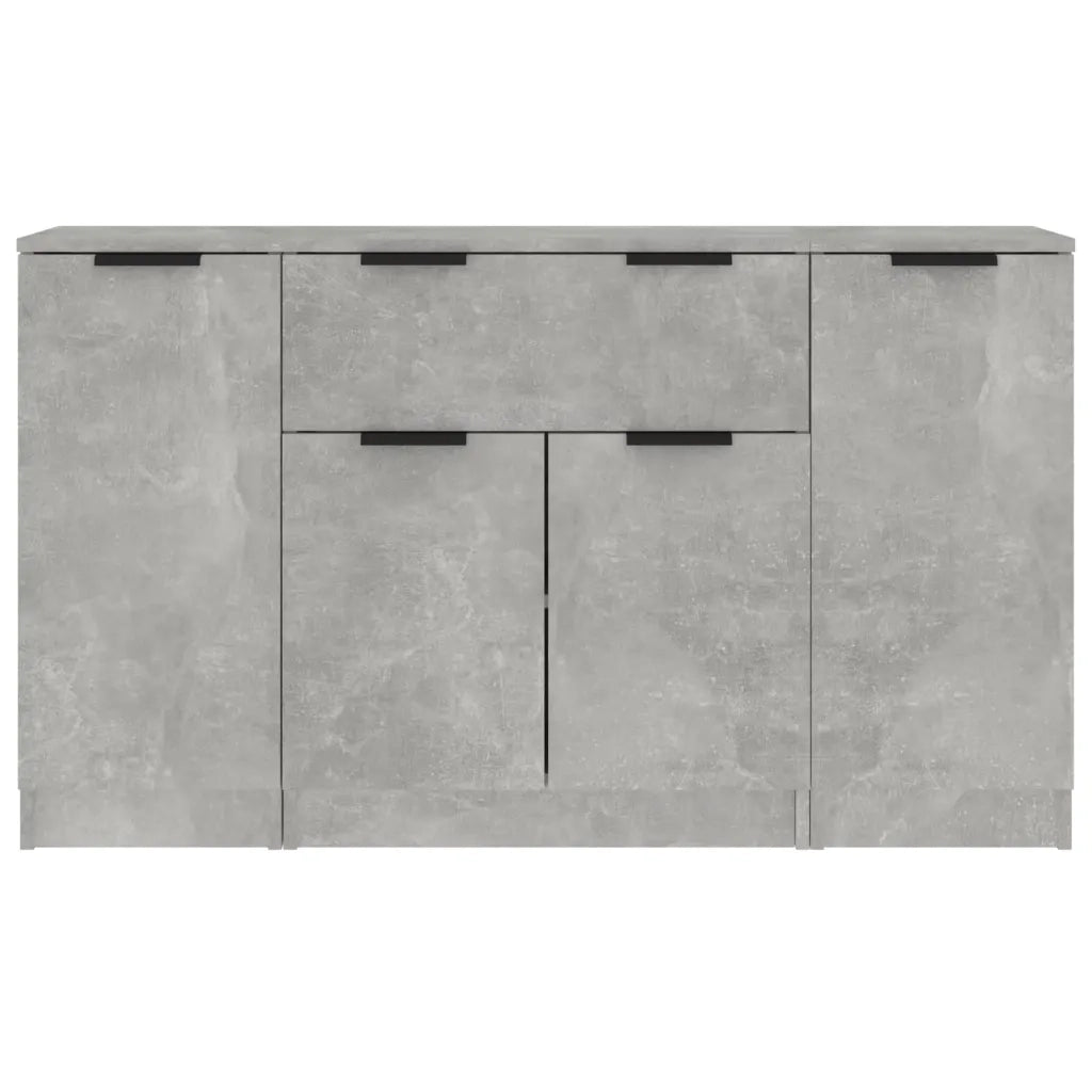 Credenze 3 pz Grigio Cemento in Legno Multistrato 3115831