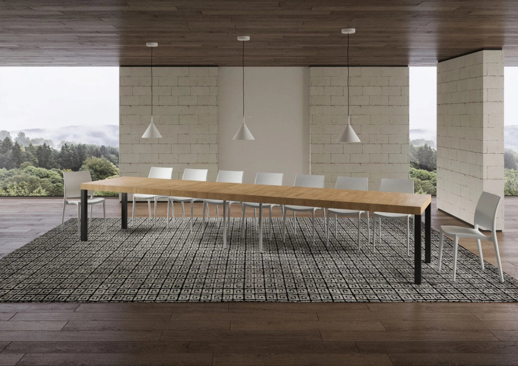 Tavolo Allungabile 140-400x90x77 cm Everyday Premium Quercia Natura Gambe Antracite