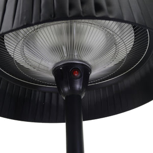 Stufa Elettrica ad Infrarossi da Esterno Ø50xh205 cm 1500W in Alluminio e Acciaio Nero