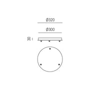 Rosone tondo in metallo Alice bianco IP20 per lampade a sospensione - Base da soffitto moderna, attacco 3 fori, facile installazione