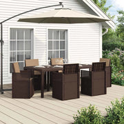 Set da Pranzo per Giardino 7 pcs Marrone e Tortora PP