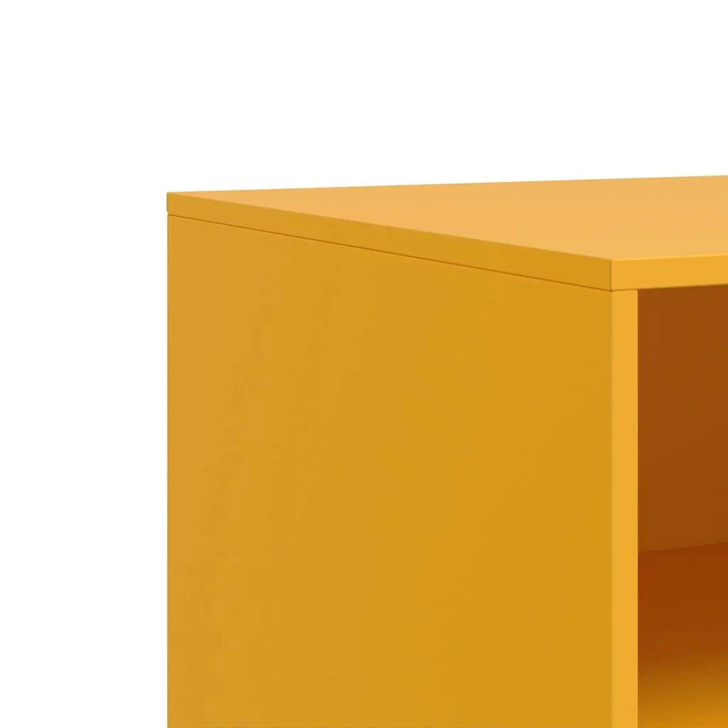 Mobile TV multimediale mensola TV credenza TV sala da pranzo soggiorno camera da letto giallo senape 67 x 39 x 44 cm acciaio giallo 02_0027660