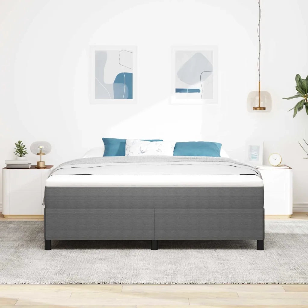 Letto a molle Grigio Chiaro 180 x 200 cm Tessuto in Cords 42006982