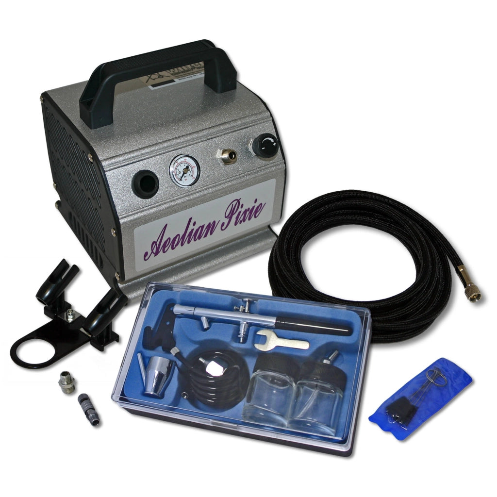 Set aerografia Compressore oil free AS176, Aerografo doppia azione, Accessori con tubo e raccordi