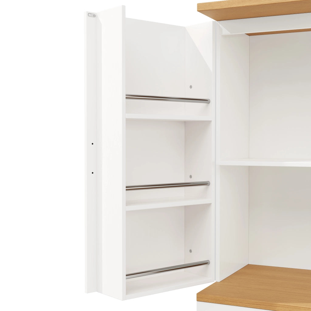 Credenza Alta da Cucina con Ripiani e Cassetti; Mobile Contenitore Multifunzionale per Cucina; in MDF; 80x40x180 cm; Bianco