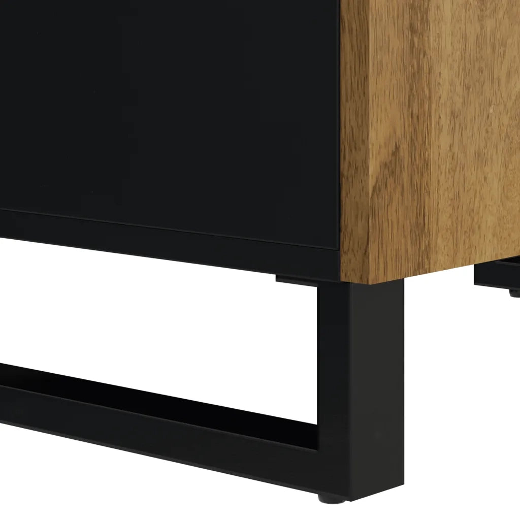 Credenza con 4 Ante-Buffet-Armadio da cucina 60x33x75 cm in Legno Massello di Mango