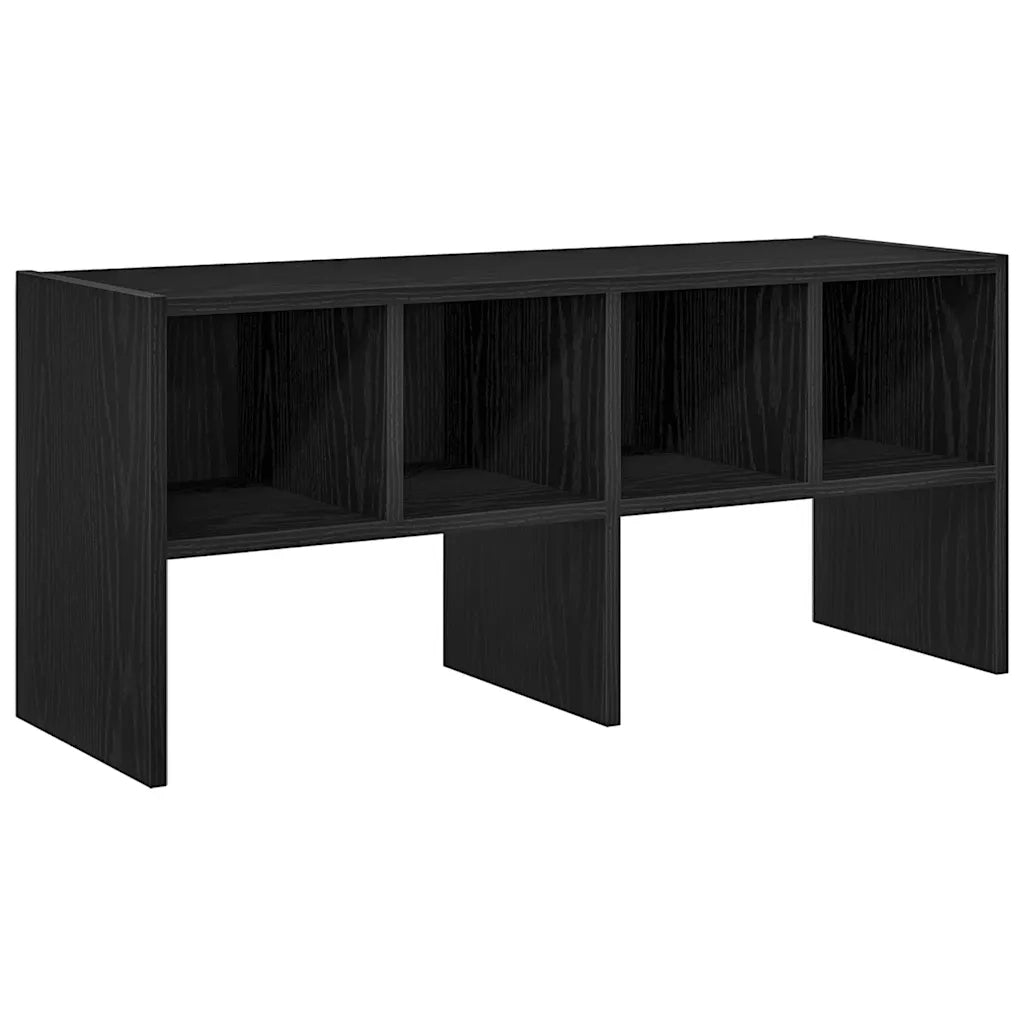 Scarpiera Impilabile-Scaffale per scarpe Rovere Nero 89,5x30x40 cm