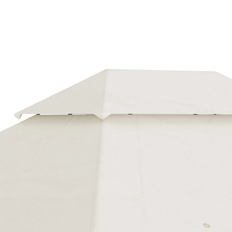 Ricambio Tettuccio per Gazebo 4x3mt Tetto a 2 Livelli in Poliestere Crema AntiUV