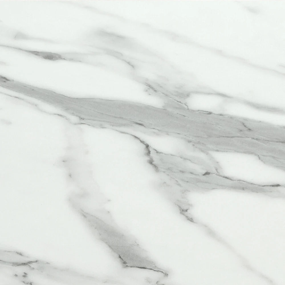 Tavolo da pranzo fisso in ceramica effetto marmo bianco Circe 100x100 cm fino a 4 posti | Duzzle