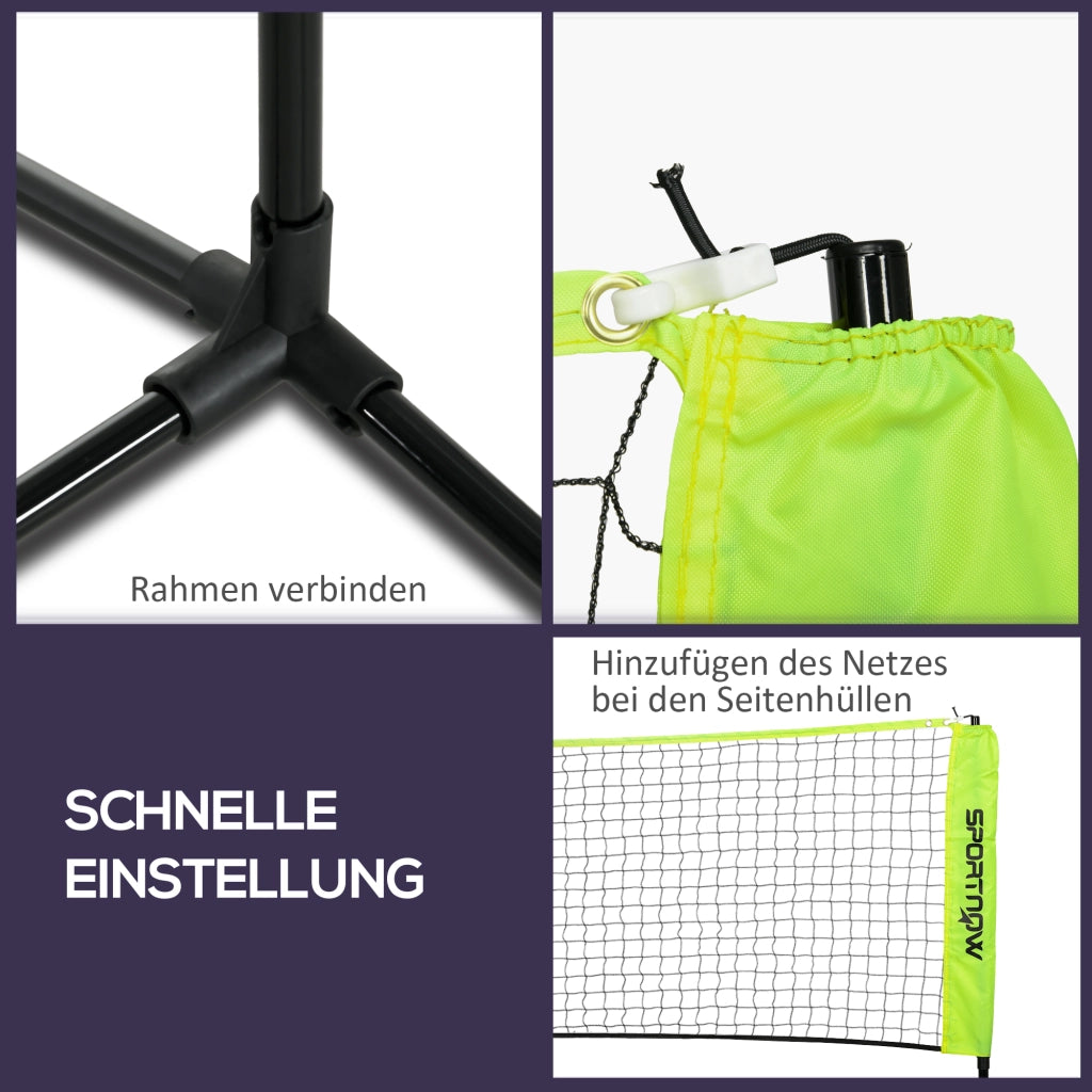 Set rete da badminton, rete da tennis pieghevole, rete da badminton per interni/esterni regolabile in altezza 103/120/155 cm, rete da pallavolo con