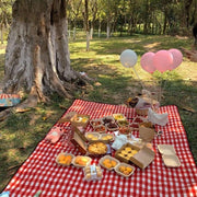 Porta picnic in stile rurale con manico di vimini per picnic, feste e barbecue