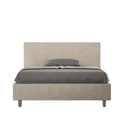 BS COM Letto una piazza e mezza senza rete imbottito 130x190 microfibra sabbia
