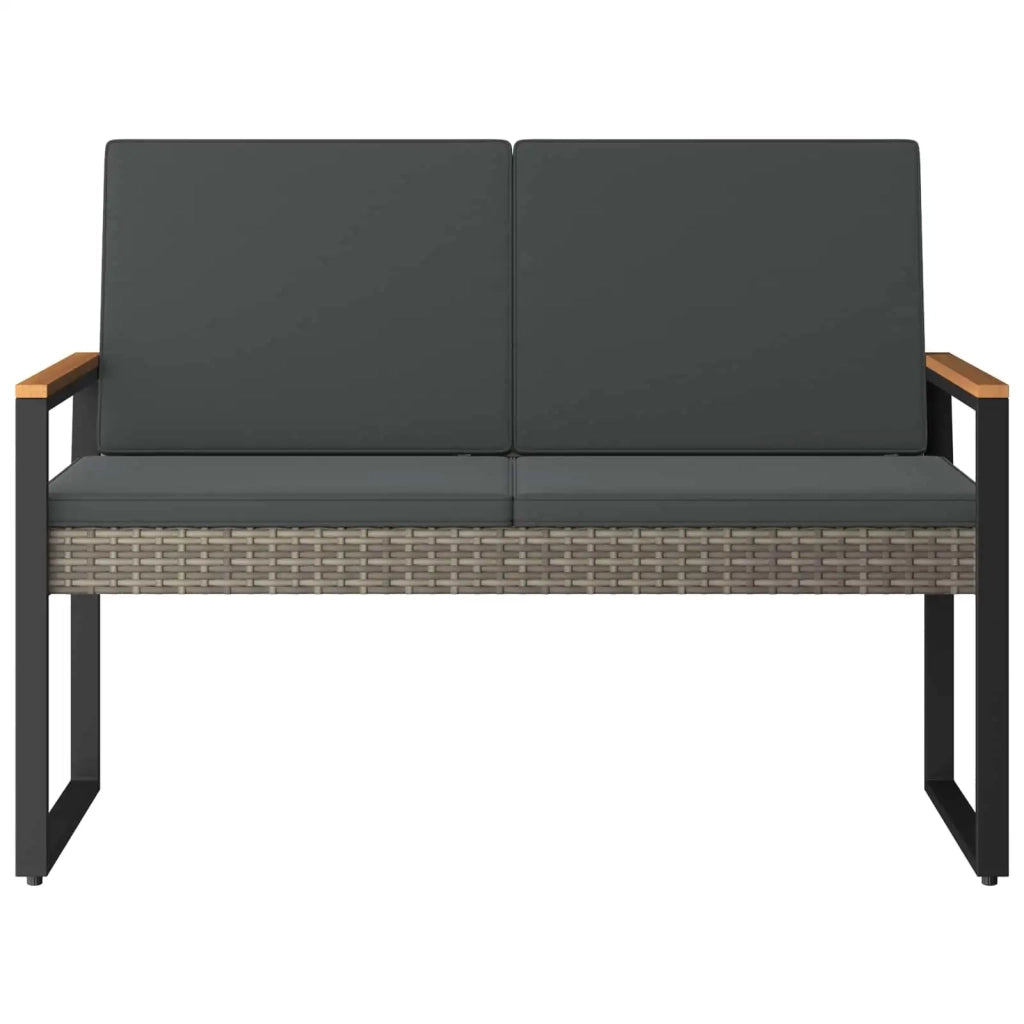 Panchina da esterno Grigio e Grigio Scuro 107 x 61 x 80 cm