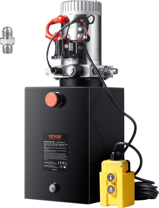 Pompa Idraulica a 12V Unità Idraulica 1600w Pompa Idraulica Singola Unità Idraulica Aggregato Idraulico 3 Galloni Serbatoio Manuale Pompa Idraulica per Ascensori, Gru a Vrille e Simili