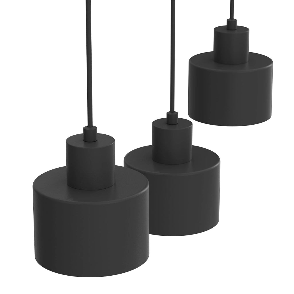 Lampada sospesa Parkla 3 luci E27 nera Luminex