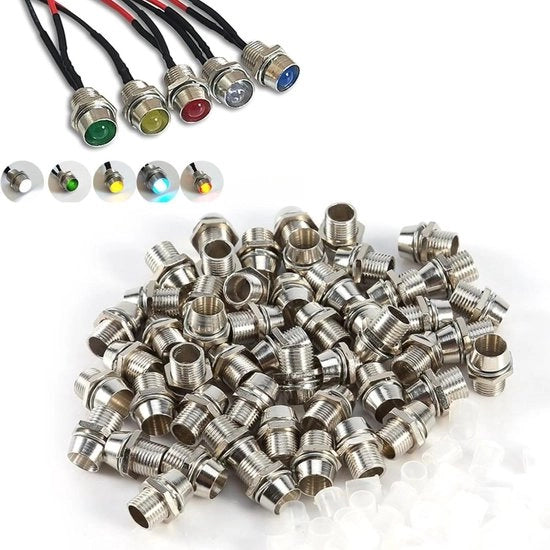 50 pezzi Clip per LED da 8mm con Montaggio a Bezel e Montaggio a Cavo in Acciaio Inox con Luminosità da 5mm