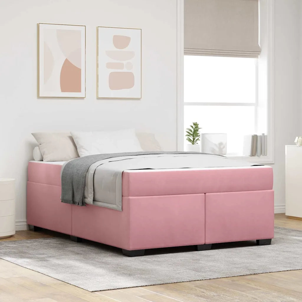 Struttura del letto con materasso Rosa 140 x 200 cm Tessuto 3399295