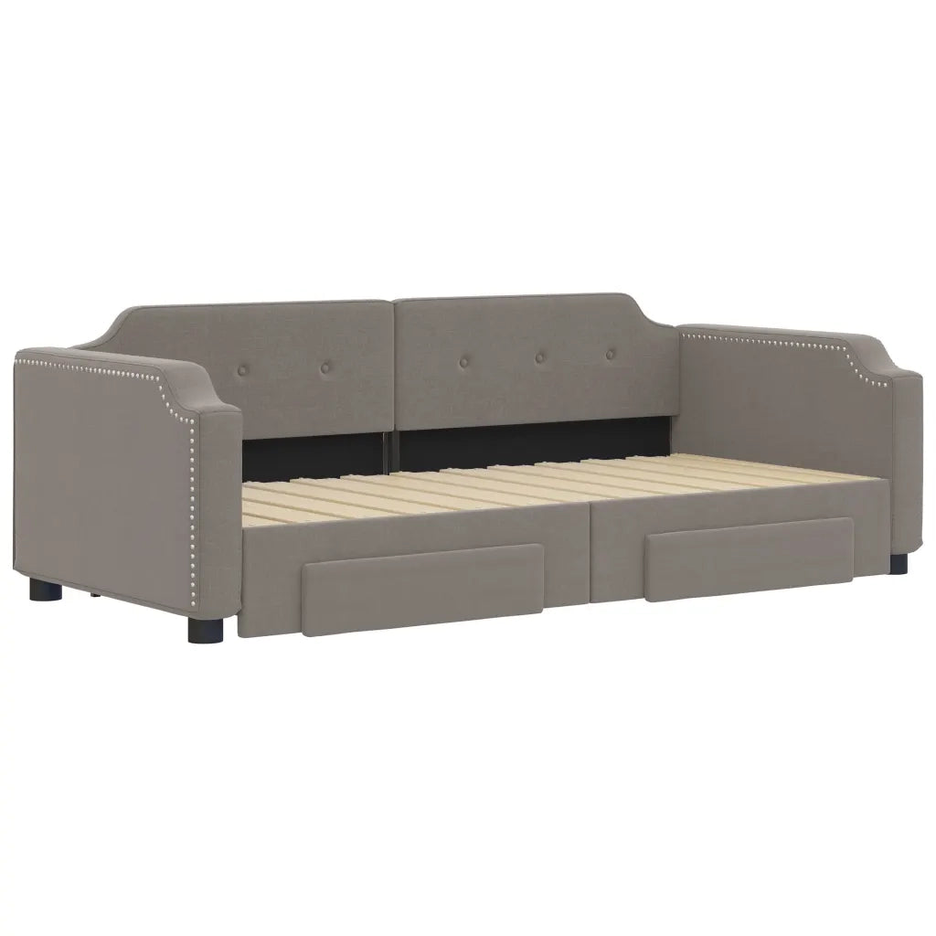Divano letto | Sof¨¤ letto | Letto singolo Estraibile con Cassetti Tortora 90x200 cm Tessuto