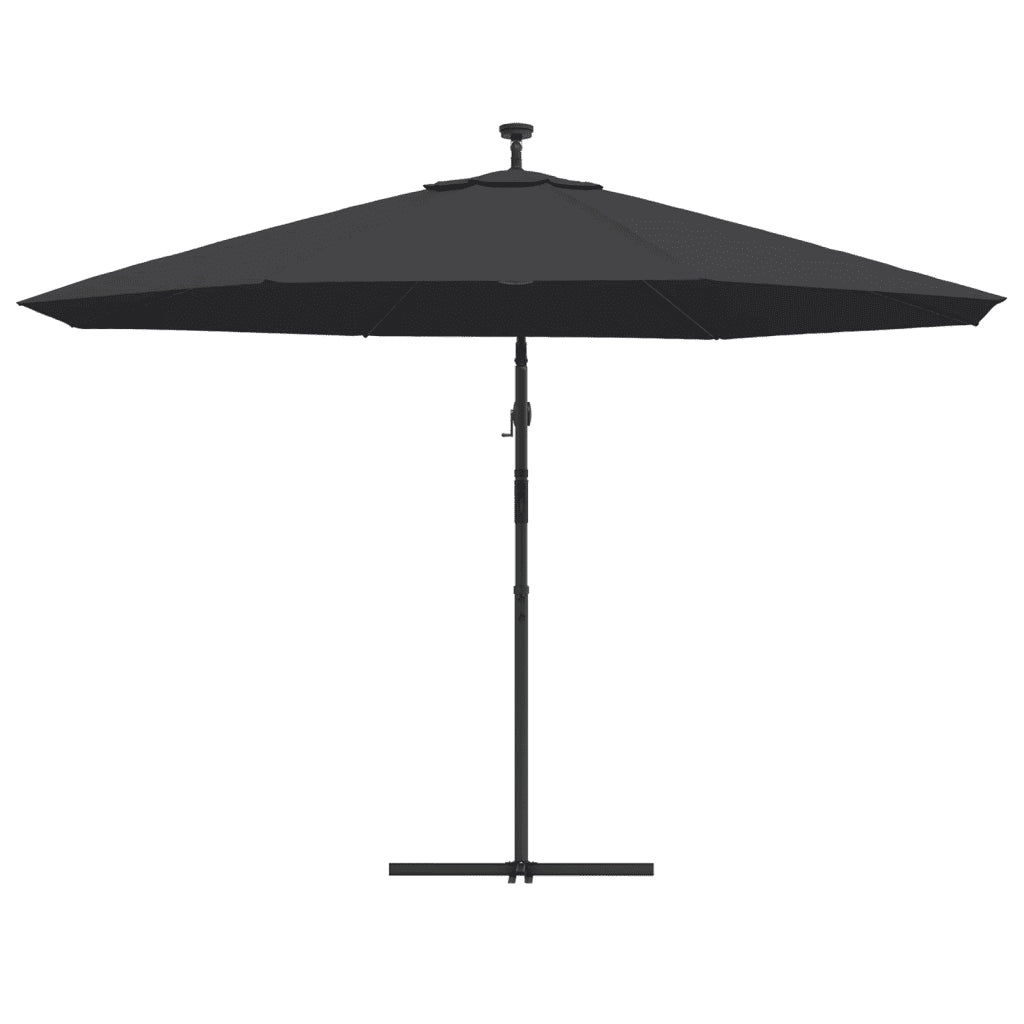 Ombrellone a Sbalzo con Luci LED Nero 350 cm cod mxl 55787