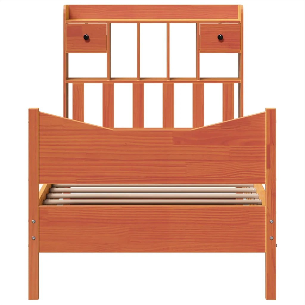 Letto senza Materasso Marrone Cera 75x190 cm in Legno di Pino 3323403