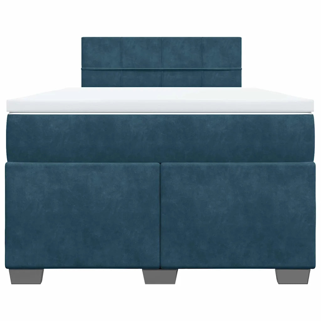 Giroletto a Molle con Materasso Blu 120x190 cm in Velluto